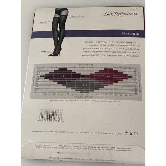 Hanes Silk Reflections Silky Sheer Thigh Highs Sandalfoot Size AB Little Color - Picture 8 of 16